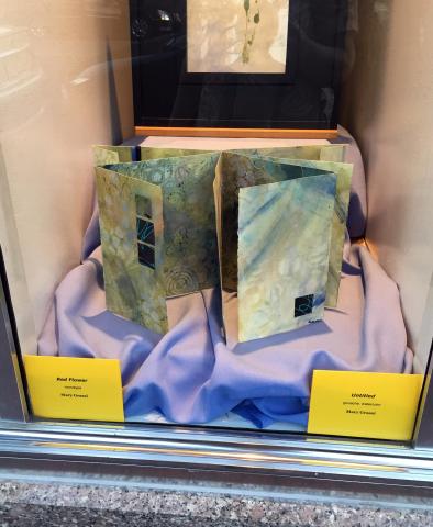 Monotype and goache illustrations in window