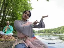Fluid Soul-Mouli Pal on shore with Phil Scarff