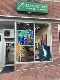 Painting by Alex Sarra at Alessandro Salon