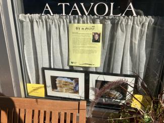 Art in August artworks in shop window