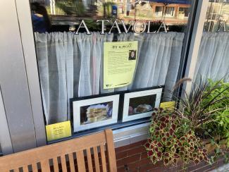 Art in August artworks in shop window