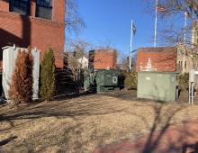 Behind Town Hall (at the parking lot)